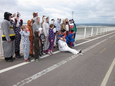Group Photo on the Severn Bridge