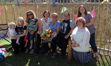 The organising committe - Lauren and her young child Lilja, Suzanne and her son Thomas, Charlene, Jayne, Leanne, Carlie and Hannah.