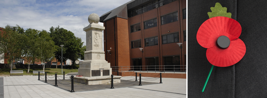 Civic offices and poppy pin