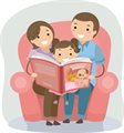 Mum and Dad Reading with Child