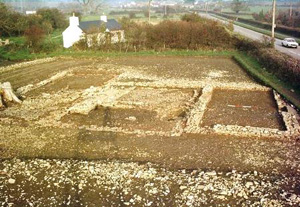 The uncovered foundations of the medieval buildings