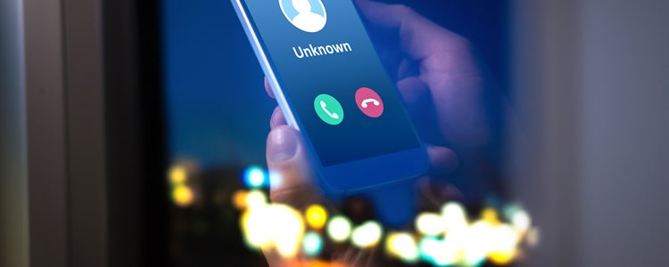 Unknown call on mobile phone