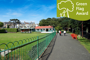 Belle Vue Park with green flag logo