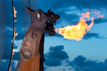 A fire breathing dragon