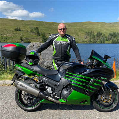 Miles with his motorbike