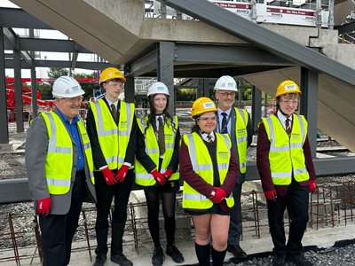 SRG Steel Signing with students