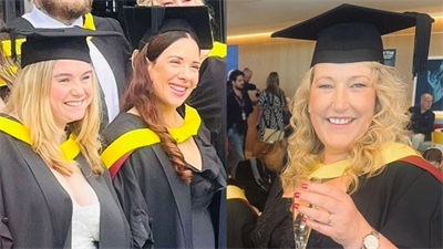 Nikita, Rebecca and Donna at their graduation