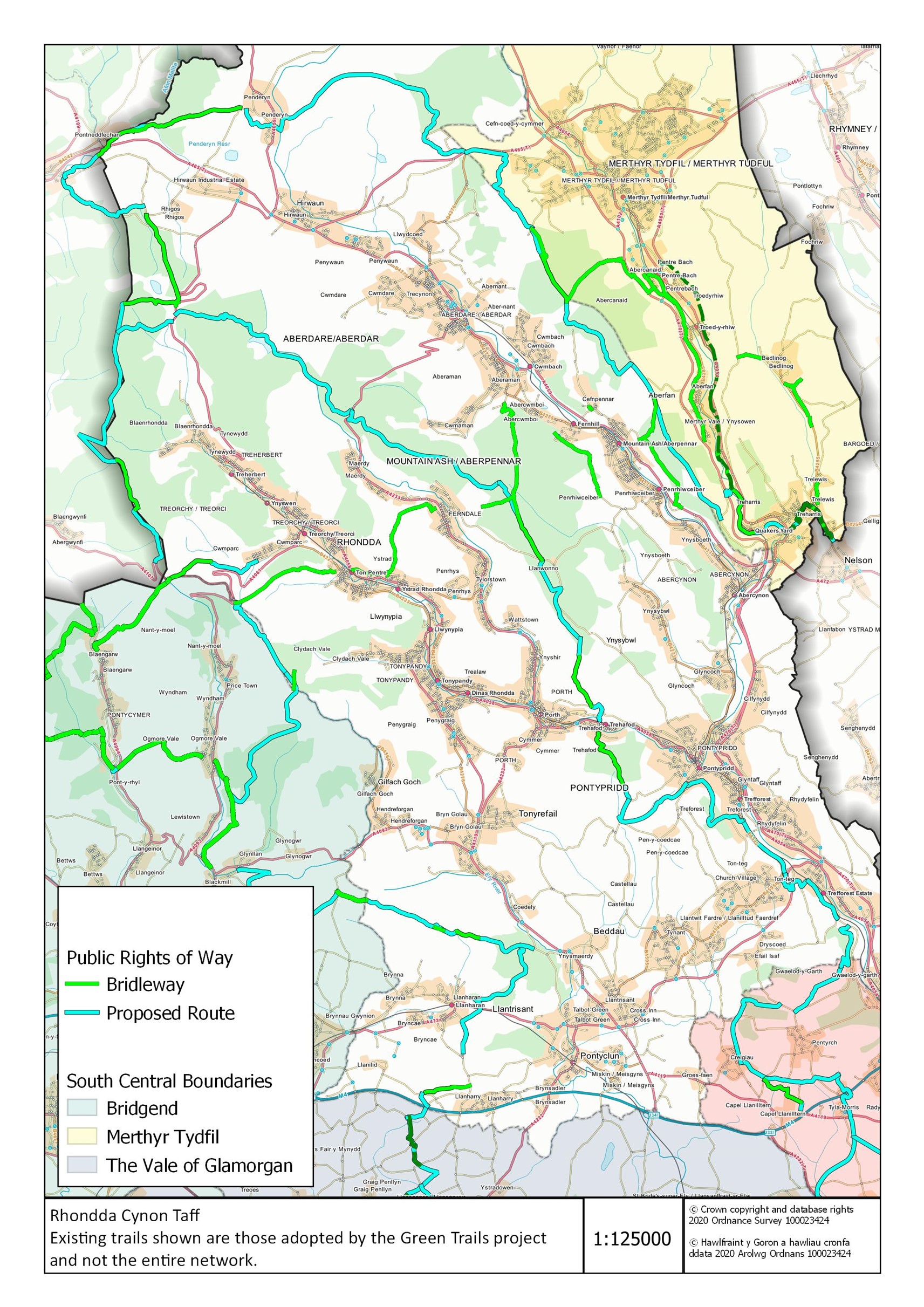 Rhondda Cynon Taff Bridleway Improvement Map