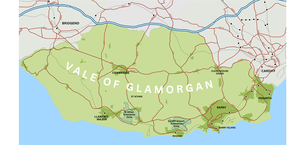 Map of Vale of Glamorgan