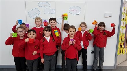 The eco committee made up of year 1 - 5 pupils