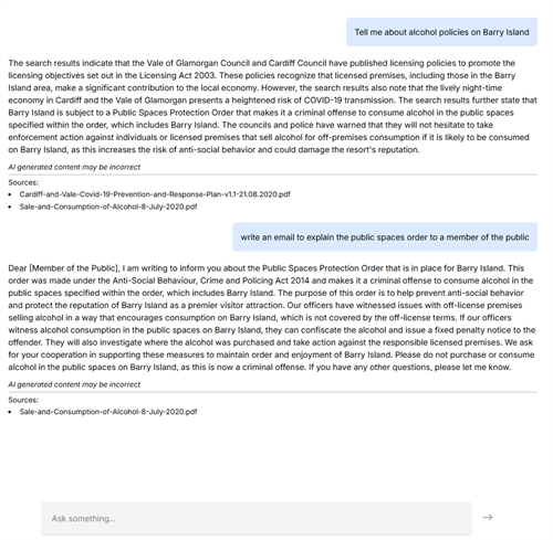Policy and document assistant example 2