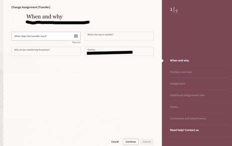 When and why change asset transfer screen