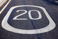 20mph painted on the road