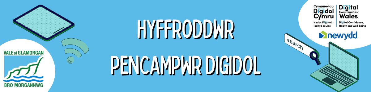 Digital Champion Volunteer Banner Welsh