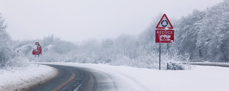 Snow on highway